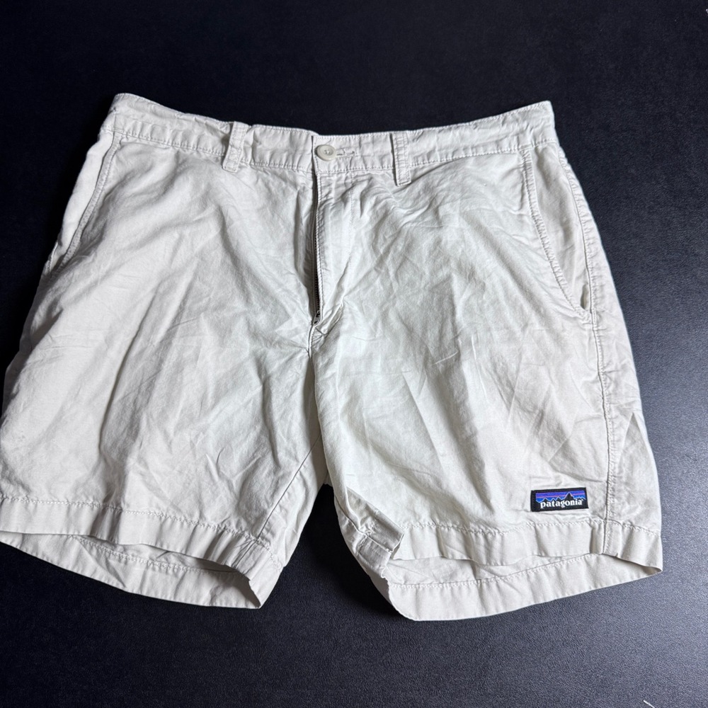 Patagonia Chino Shorts Mens 32 Khaki Solid Organic Cotton Casual Outdoor